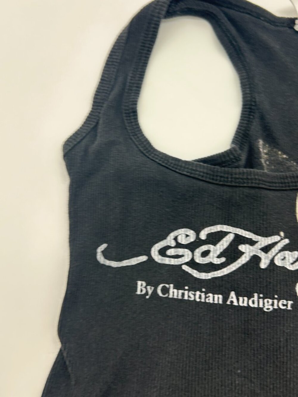 RARE VINTAGE Ed Hardy Tank Top Tunic Womens Size L Y2K Made In Usa - Picture 3 of 12